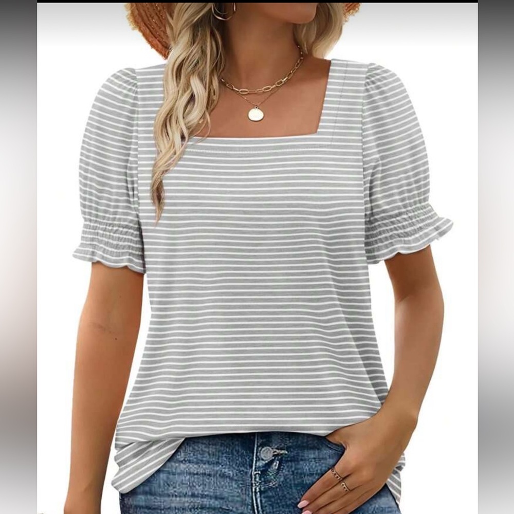 Striped Gray Women's Top